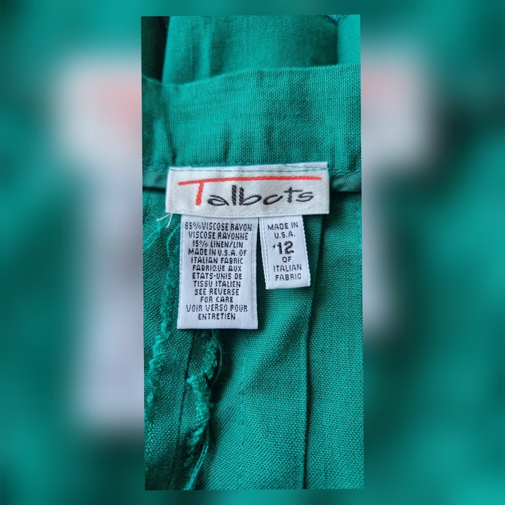 NEW:Emerald Green Pleated Midi Skirt Talbots.